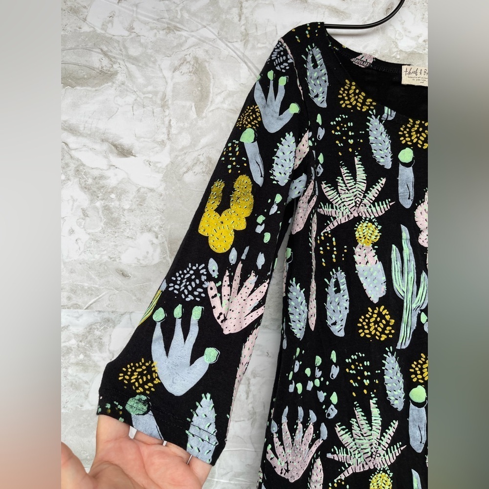 Thief And Bandit Floral Cactus Saguaro Hand Painted Tunic Dress Small — image 3 of 7